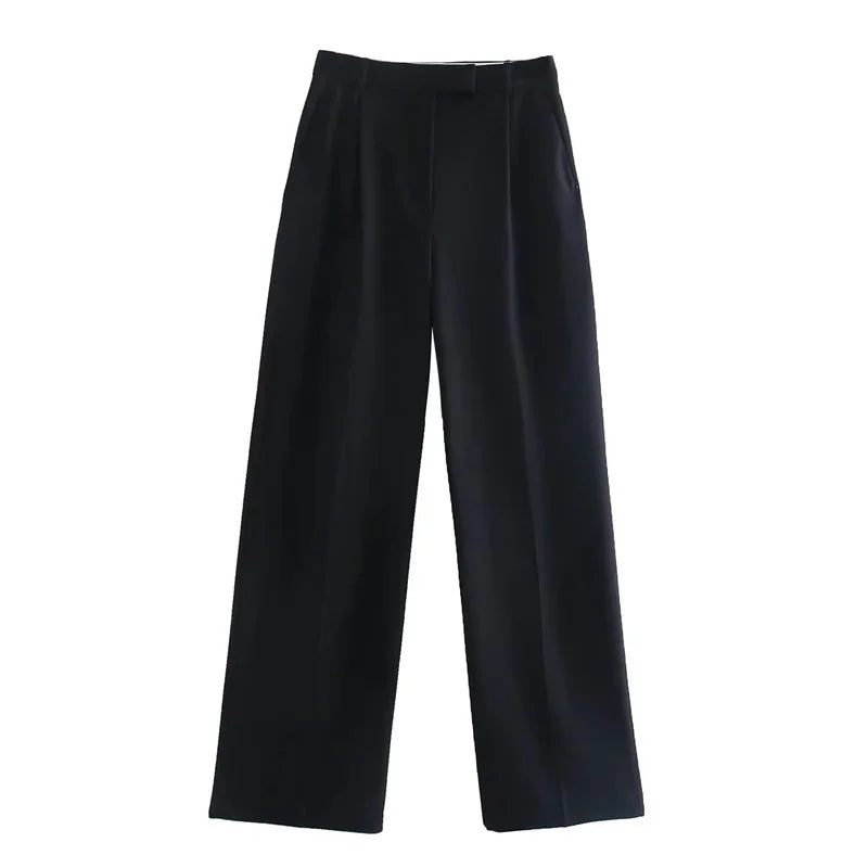 Pantalón ancho de cintura alta liso / Varios colores