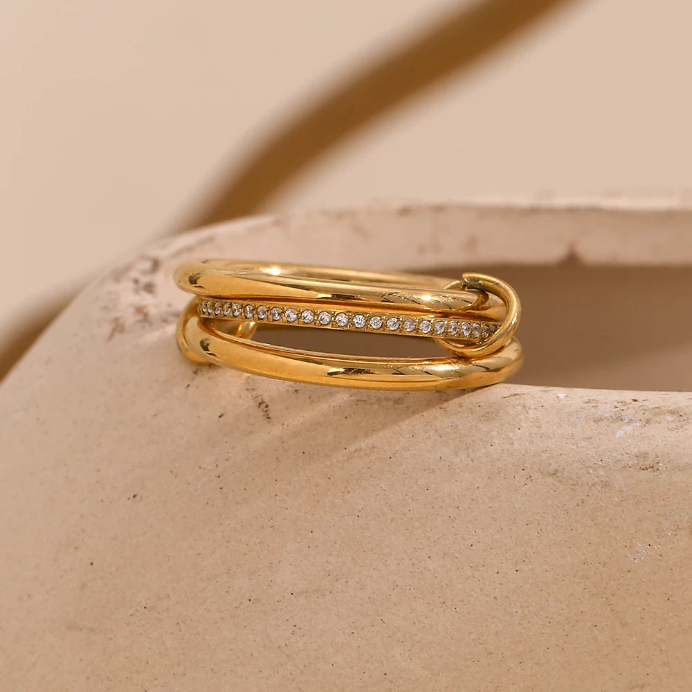 Anillo no fijo apilados de acero inoxidable / variantes