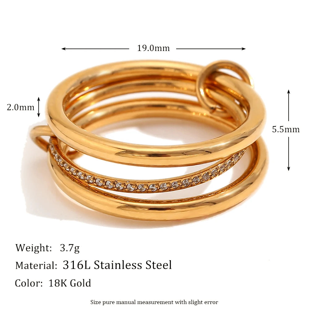 Anillo no fijo apilados de acero inoxidable / variantes