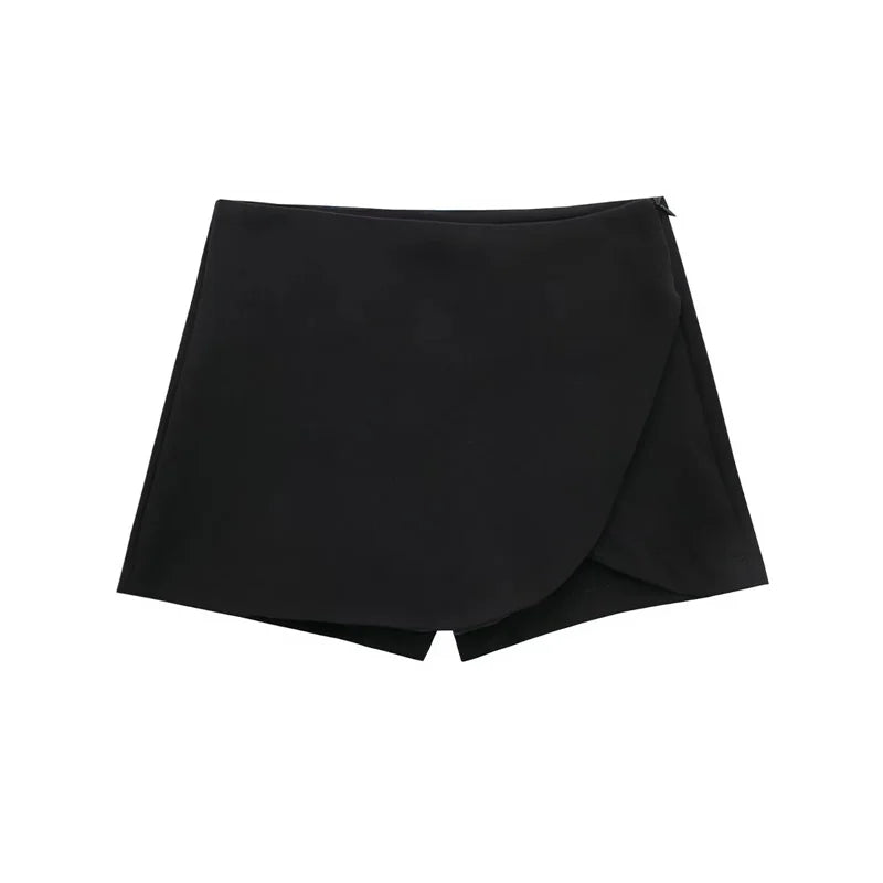 Falda corta asimétrica de cintura alta / Varios colores