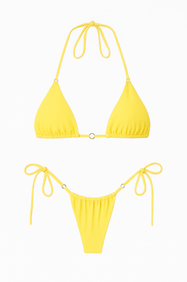 Bikini liso ajustable de lazos / Varios colores