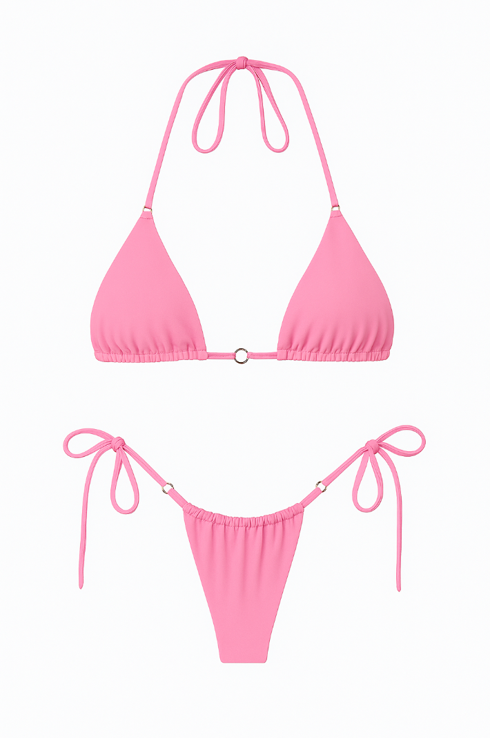 Bikini liso ajustable de lazos / Varios colores