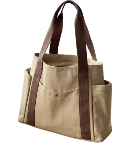 Bolso de lona de gran capacidad de hombro para laptop y libros / Varios colores